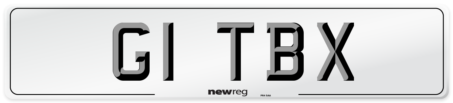 G1 TBX Number Plate from New Reg